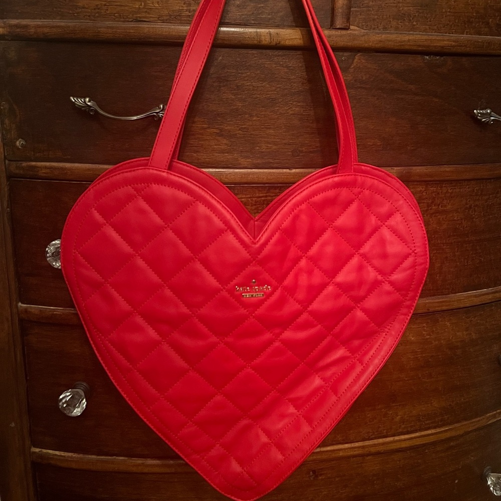 Kate Spade Red Quilted Heart Tote